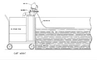 The Model 5H Oil Skimmer is mounted on a frame mount and placed on a cart for easy portability. 